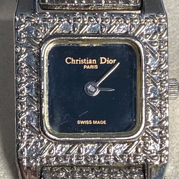 Dior Accessories - Christian Dior Paris Silver with Black Onyx Watch